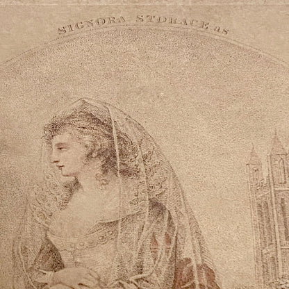 Antique Signora Storace As Clara Duenna Portrait Engraving Art Print 1790 Rare