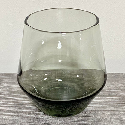 Vintage Nude Beak Smoke Stemless Glass Smoked Grey Tint Wine Drinking Tumbler
