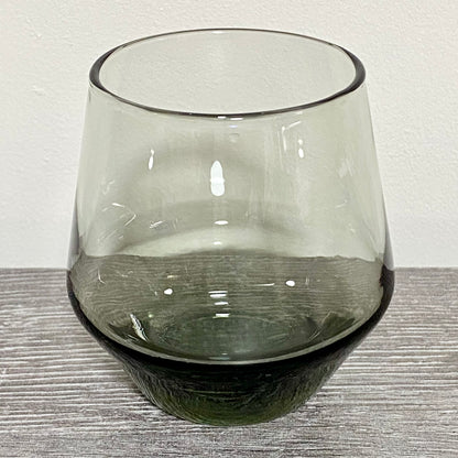 Vintage Nude Beak Smoke Stemless Glass Smoked Grey Tint Wine Drinking Tumbler