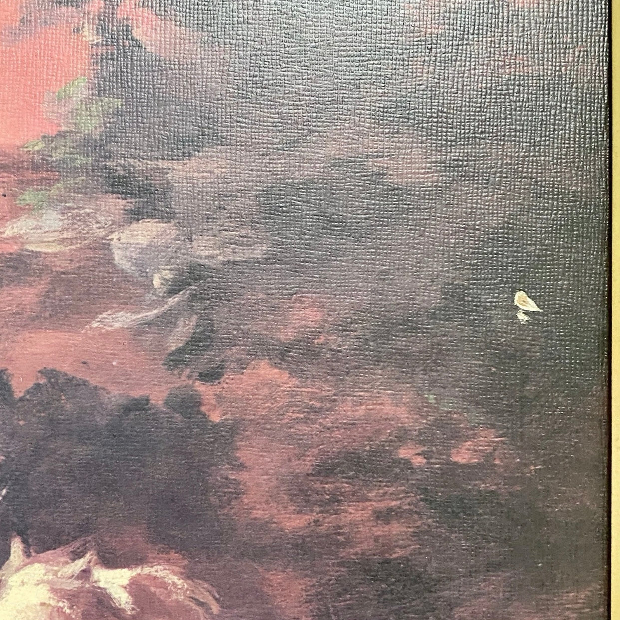 Vintage White Stallion In Moonlight Horse Print Signed Lumen Winter Framed Rare