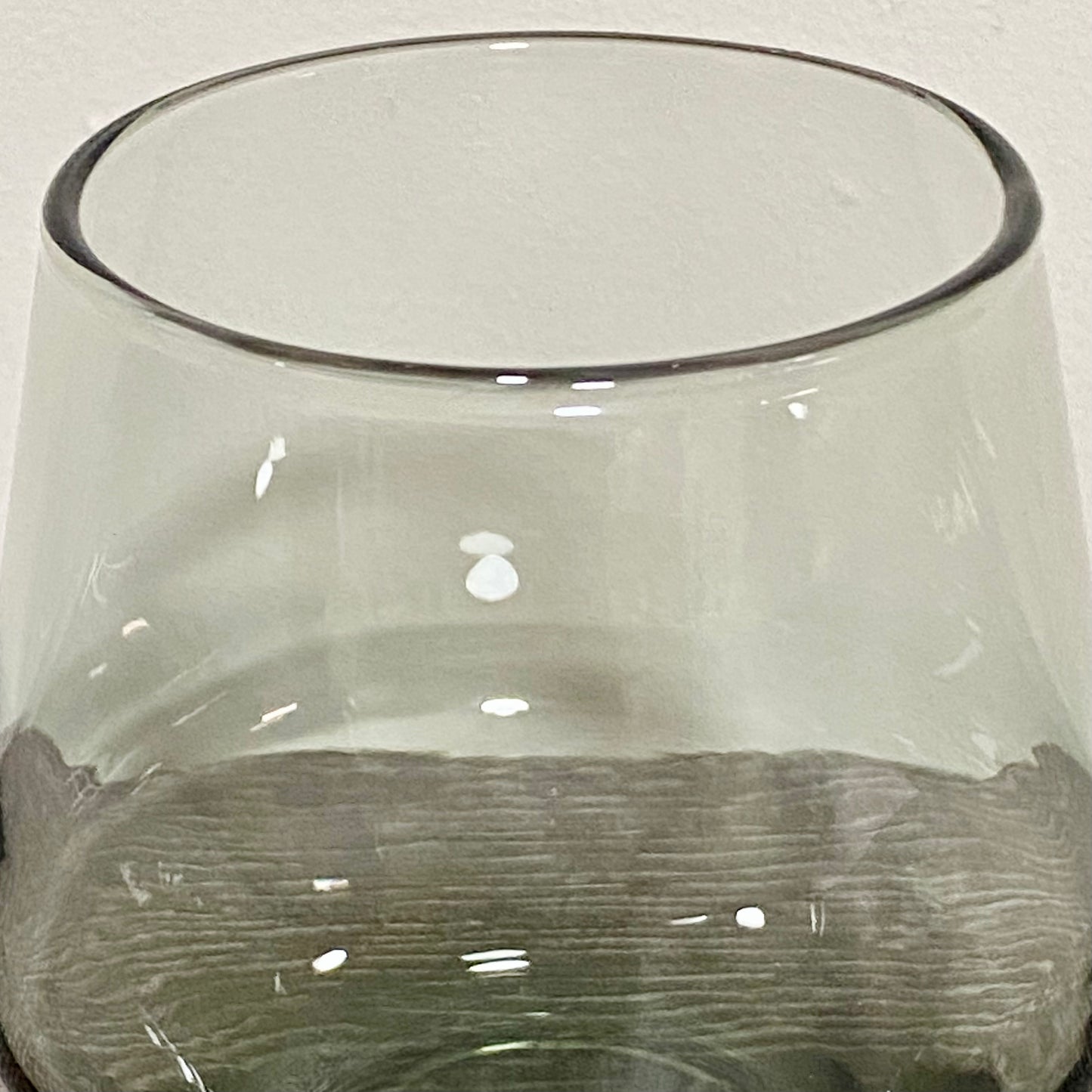 Vintage Nude Beak Smoke Stemless Glass Smoked Grey Tint Wine Drinking Tumbler