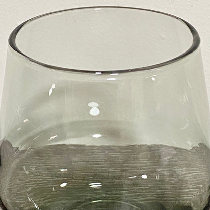Vintage Nude Beak Smoke Stemless Glass Smoked Grey Tint Wine Drinking Tumbler