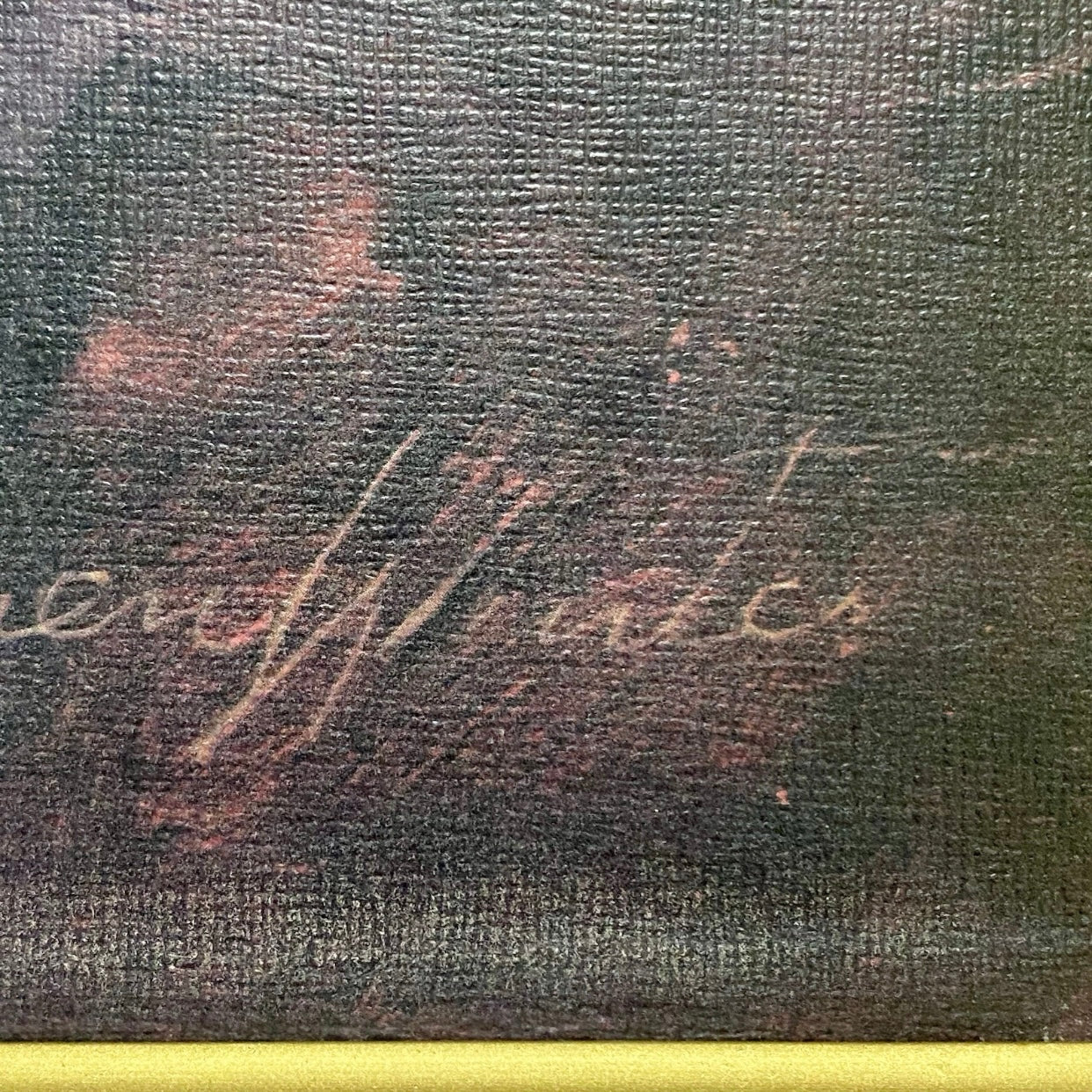 Vintage White Stallion In Moonlight Horse Print Signed Lumen Winter Framed Rare