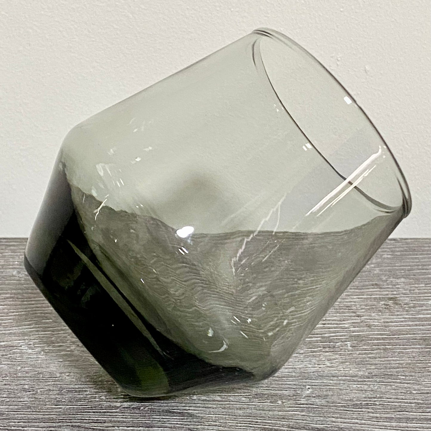 Vintage Nude Beak Smoke Stemless Glass Smoked Grey Tint Wine Drinking Tumbler