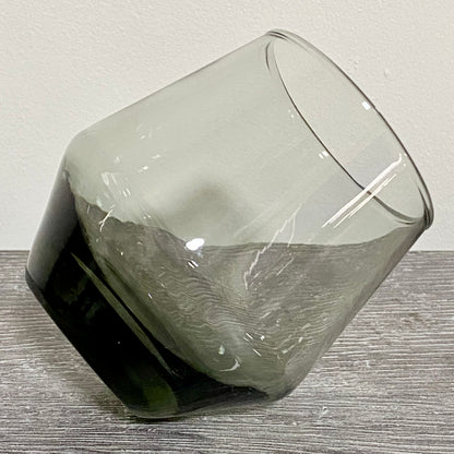 Vintage Nude Beak Smoke Stemless Glass Smoked Grey Tint Wine Drinking Tumbler