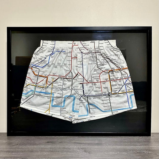 Official London Underground Tube Shorts Black Framed Wall Art Ex Display Rare