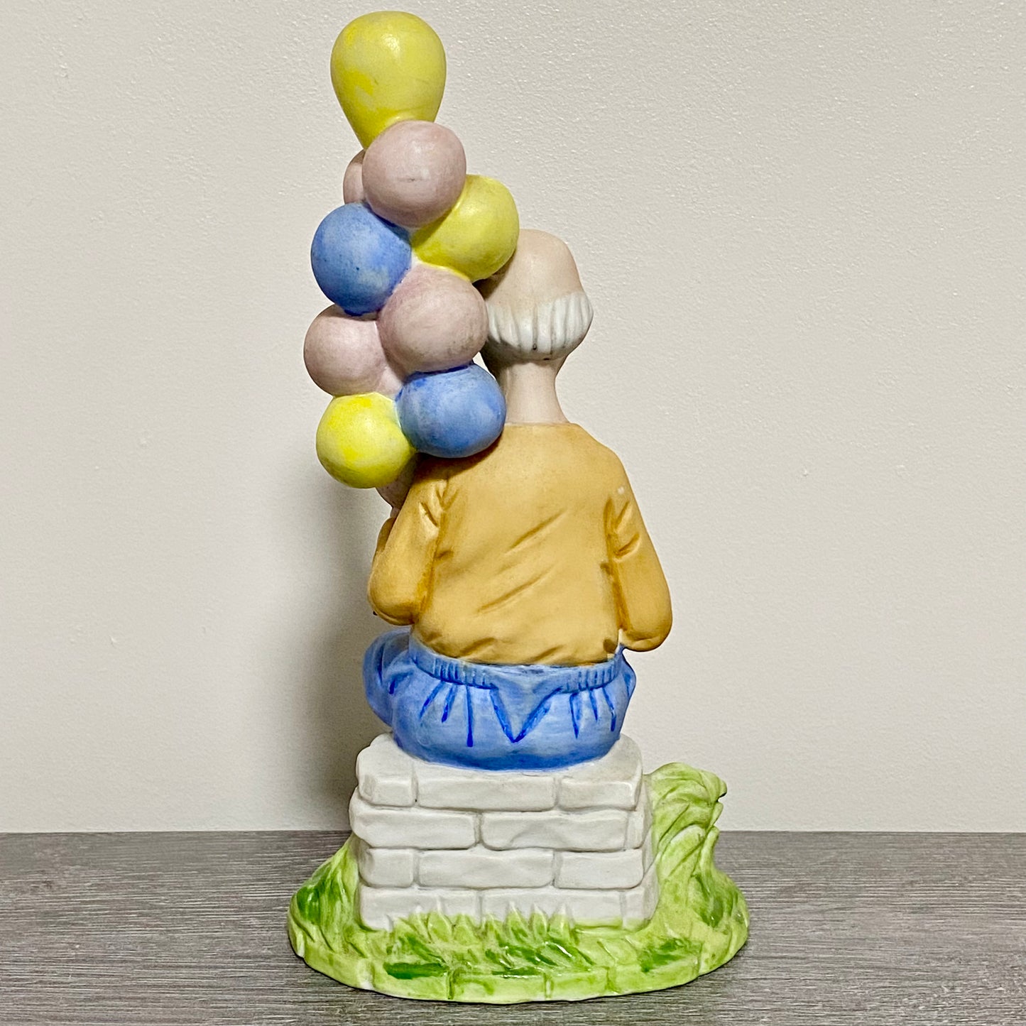 Vintage Capodimonte Porcelain Figurine Old Man Figure Ornament & Balloons 1970s