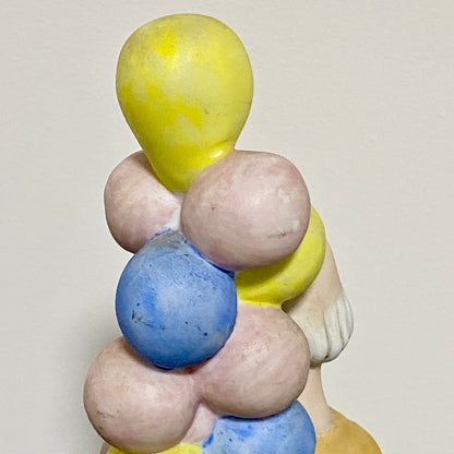 Vintage Capodimonte Porcelain Figurine Old Man Figure Ornament & Balloons 1970s