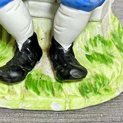 Vintage Capodimonte Porcelain Figurine Old Man Figure Ornament & Balloons 1970s