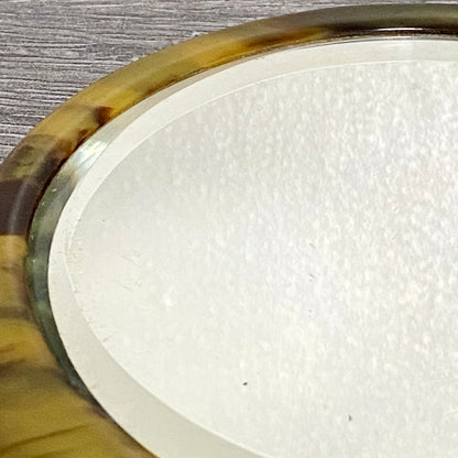 Vintage Faux Tortoiseshell Retro Round Handheld Mirror 1950s English Mid Century