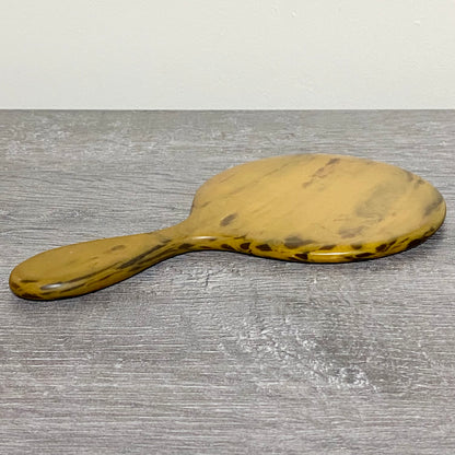 Vintage Faux Tortoiseshell Retro Round Handheld Mirror 1950s English Mid Century