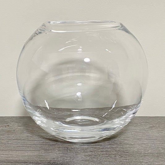 Vintage Clear Glass Round Globe Fish Bowl Ball Sphere Vase Home Decor Planter