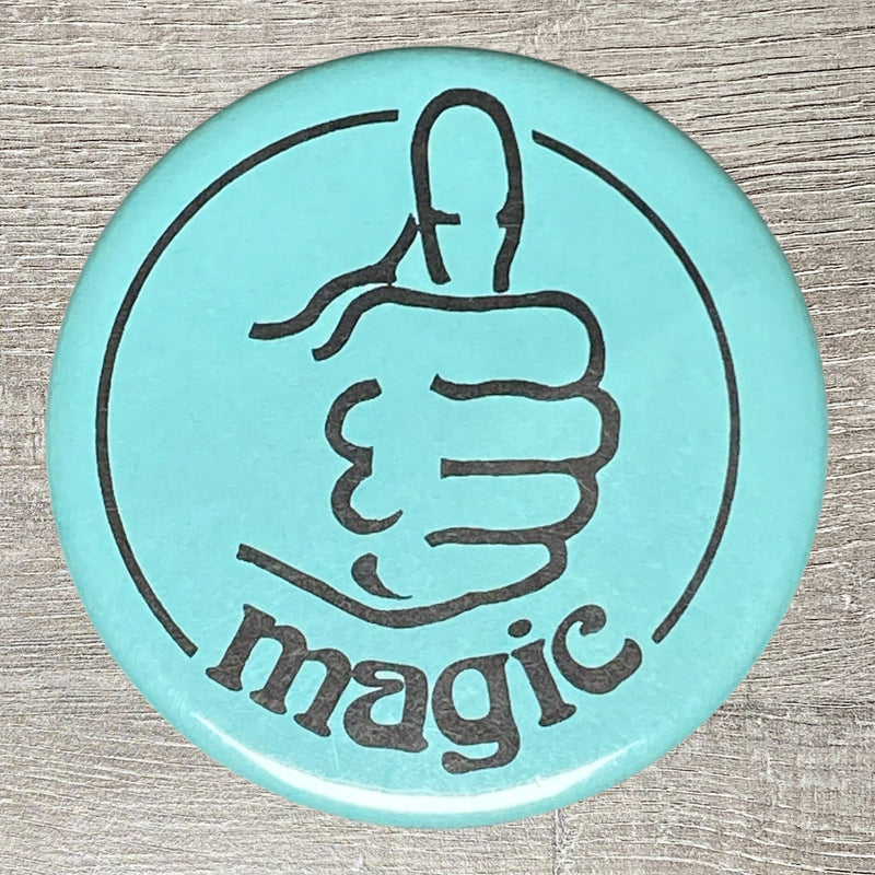 Vintage Turquoise Magic Thumbs Up Collectible Pin Badge 1990s