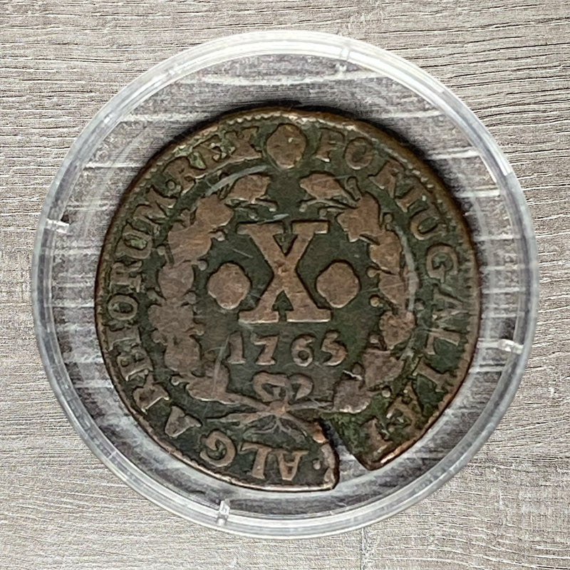 Antique 10 Reis Portugal Key Date 1765 Jose Joseph Copper 11g 34mm Rare