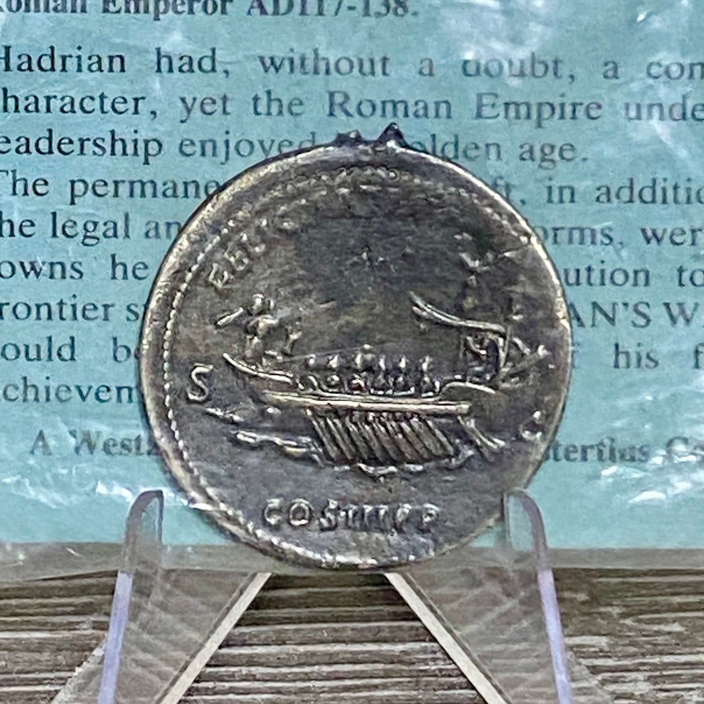 Roman Emperor Hadrian Pendant Necklace Charm Coin Round AD 76-138 Rare