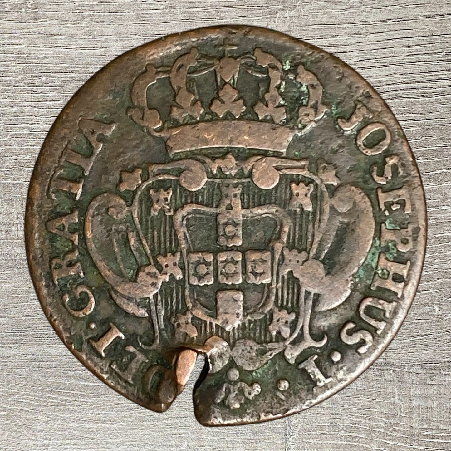 Antique 10 Reis Portugal Key Date 1765 Jose Joseph Copper 11g 34mm Rare
