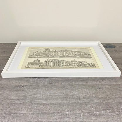 Antique The Building News 1877 Architectural Drawing Education Nottingham Framed