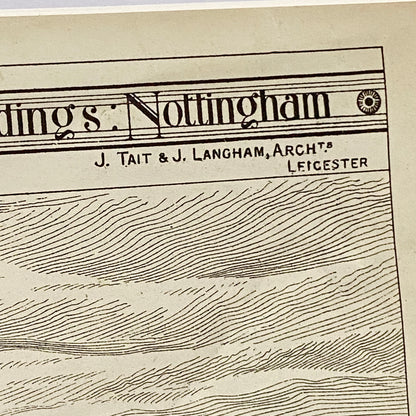 Antique The Building News 1877 Architectural Drawing Education Nottingham Framed
