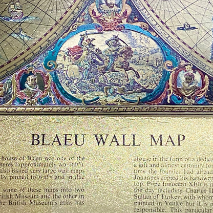 Vintage Blaeu Wall Map Gold Foil Nova Totivs Terrarum Novi Orbis Framed & Glazed