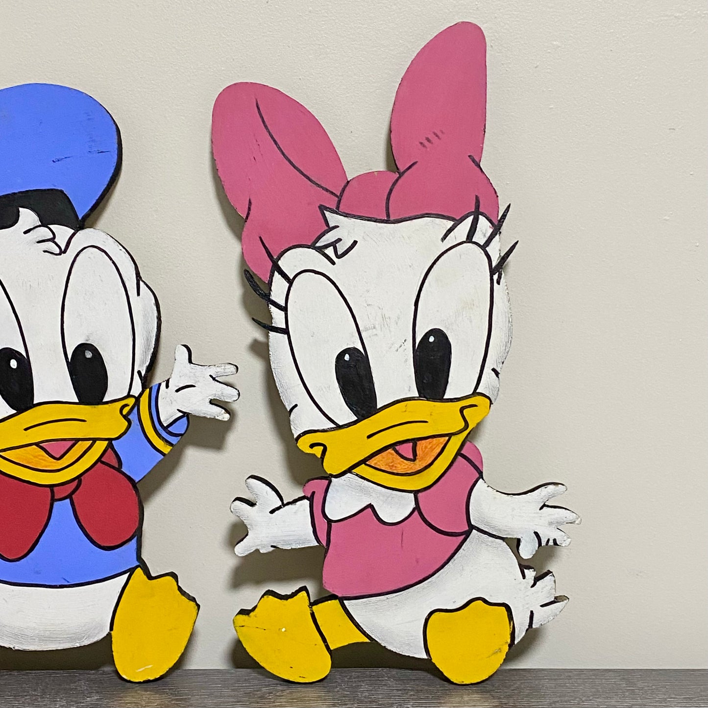 Donald & Daisy Duck Disney Wall Display Plaque Art Sign Set Of 2 Painted Pair