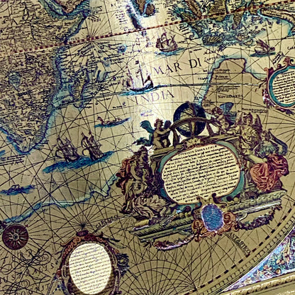 Vintage Blaeu Wall Map Gold Foil Nova Totivs Terrarum Novi Orbis Framed & Glazed