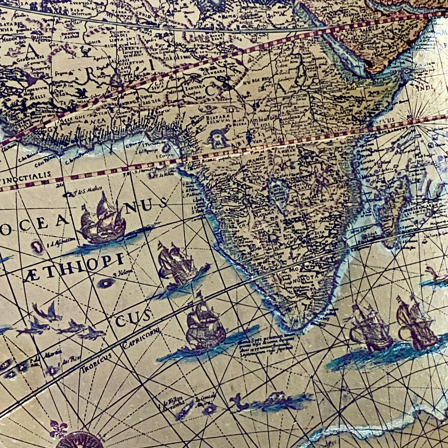 Vintage Blaeu Wall Map Gold Foil Nova Totivs Terrarum Novi Orbis Framed & Glazed
