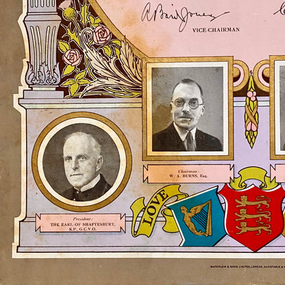 Vintage Senior Scholars Award Certificate On Board The Shaftesbury Society 1938
