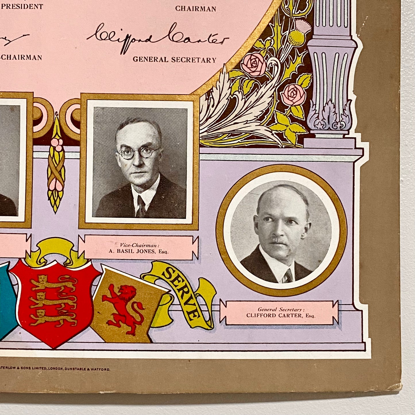 Vintage Senior Scholars Award Certificate On Board The Shaftesbury Society 1938