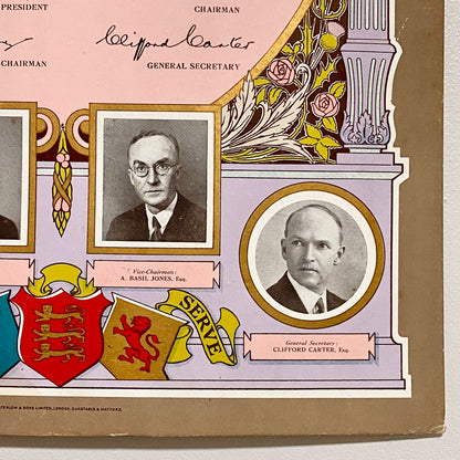 Vintage Senior Scholars Award Certificate On Board The Shaftesbury Society 1938