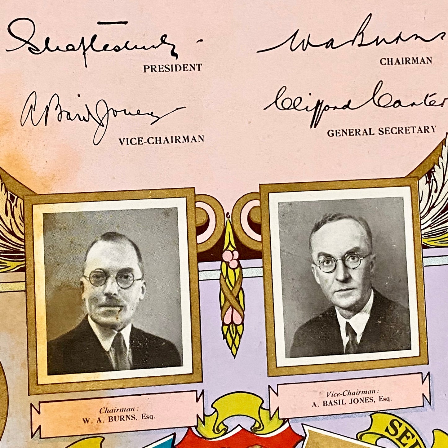 Vintage Senior Scholars Award Certificate On Board The Shaftesbury Society 1938