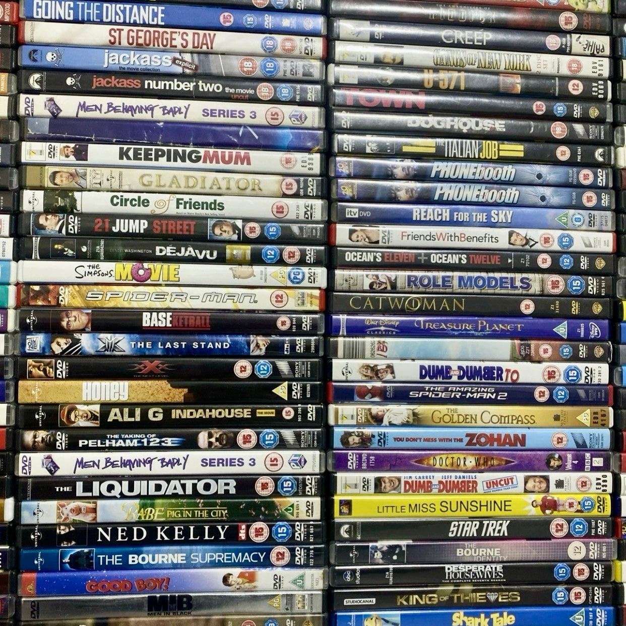 50 DVDs Randomly Selected From Up To 4000 DVDs Including All Genres Bulk Job Lot