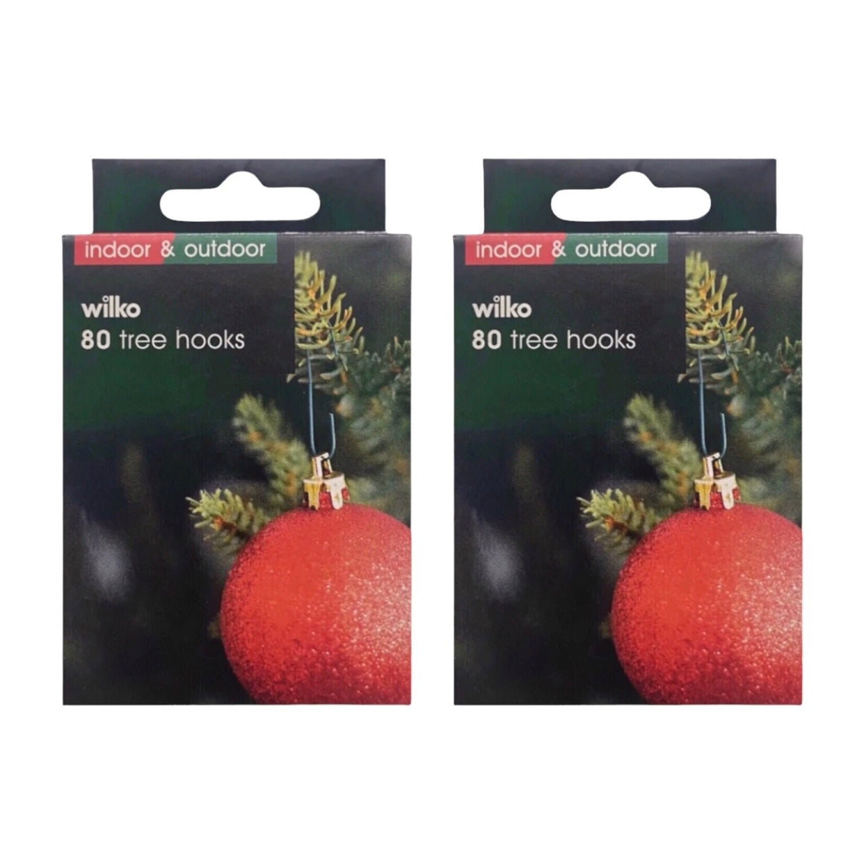 Christmas Tree Ornament Baubles Multi Purpose Green 160x Hooks 2x Boxes Wilko