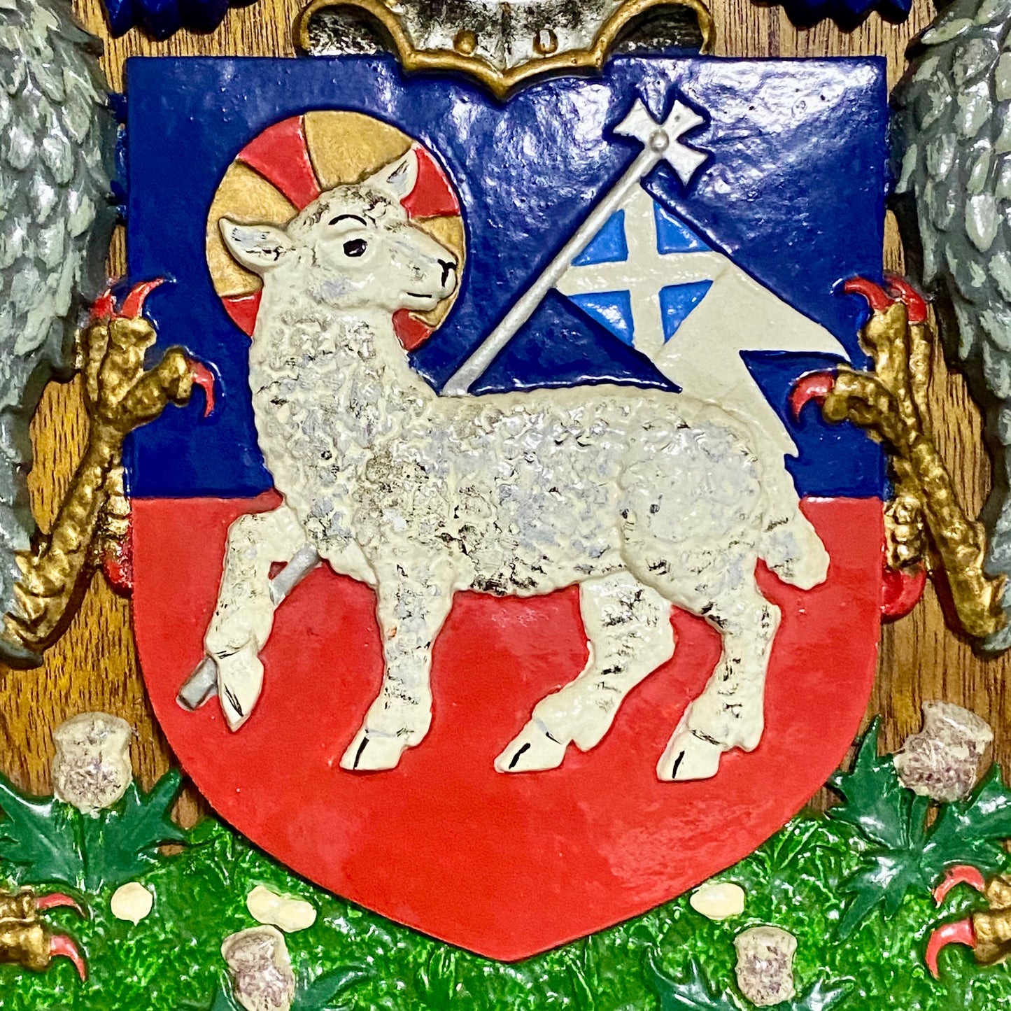 Vintage Heraldic Armorial General Accident Insurance Coat Of Arms Moneo Et Munio