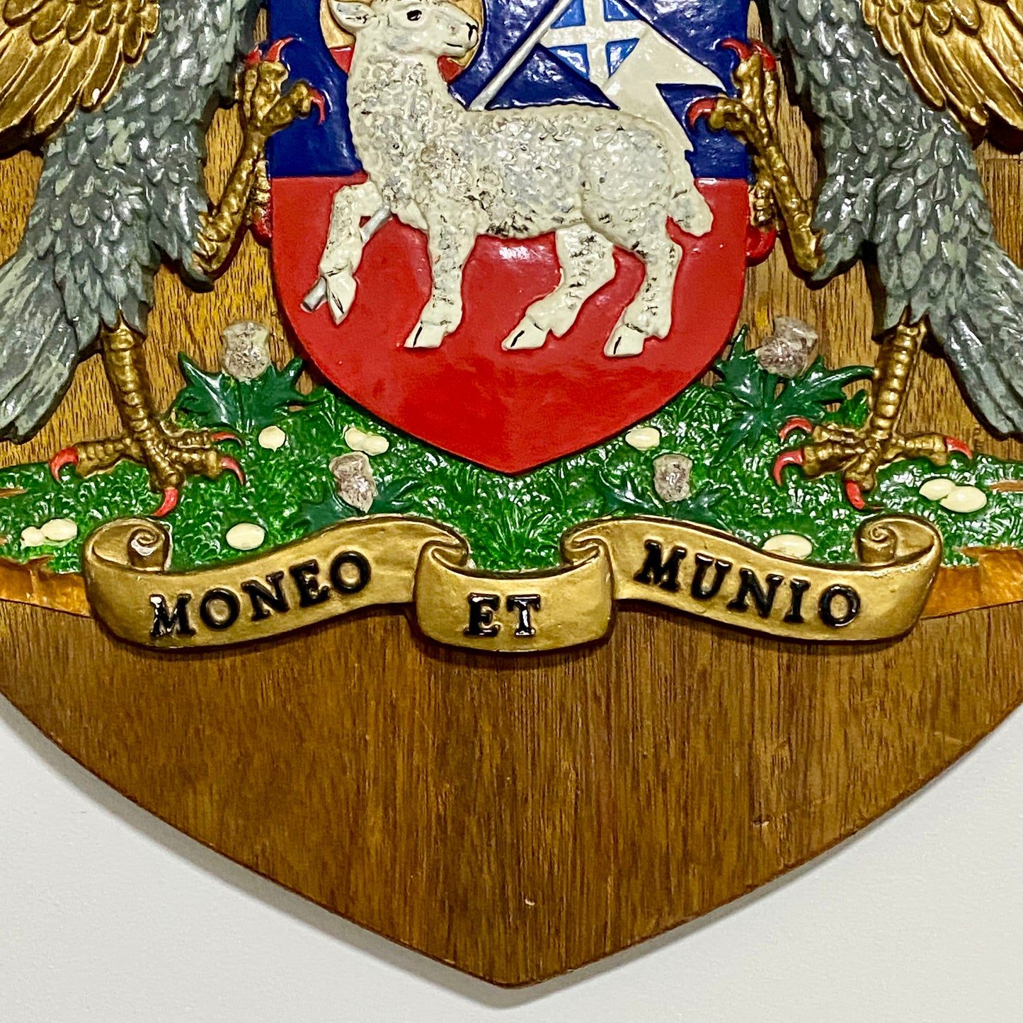 Vintage Heraldic Armorial General Accident Insurance Coat Of Arms Moneo Et Munio