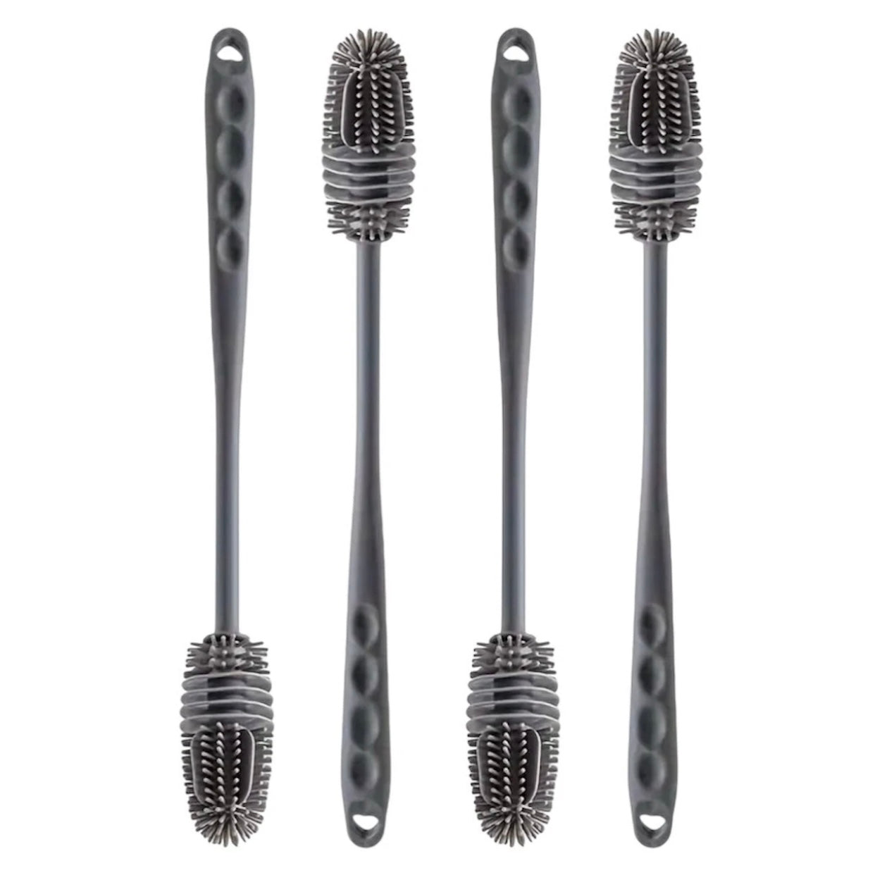 4 Piece Silicone Long Handle Bottle Brush Glass Cleaning Kitchen Washing Tool