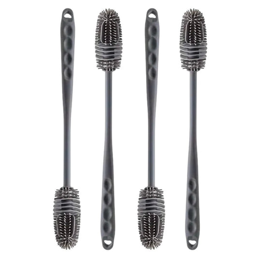4 Piece Silicone Long Handle Bottle Brush Glass Cleaning Kitchen Washing Tool