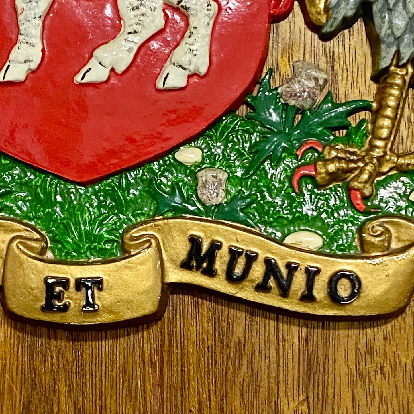 Vintage Heraldic Armorial General Accident Insurance Coat Of Arms Moneo Et Munio