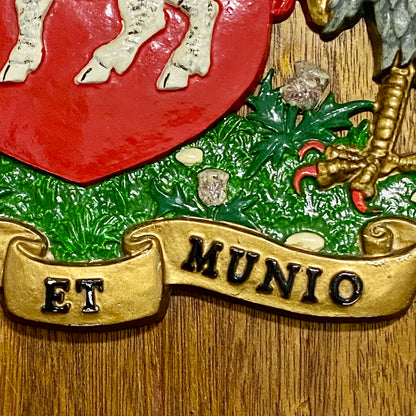 Vintage Heraldic Armorial General Accident Insurance Coat Of Arms Moneo Et Munio