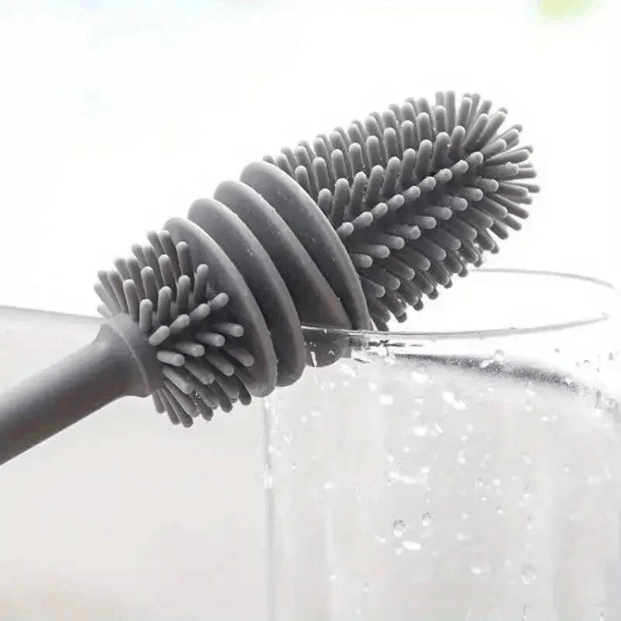 4 Piece Silicone Long Handle Bottle Brush Glass Cleaning Kitchen Washing Tool