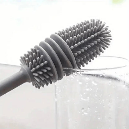 4 Piece Silicone Long Handle Bottle Brush Glass Cleaning Kitchen Washing Tool