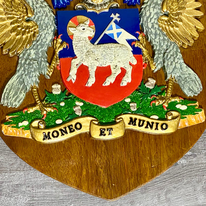 Vintage Heraldic Armorial General Accident Insurance Coat Of Arms Moneo Et Munio