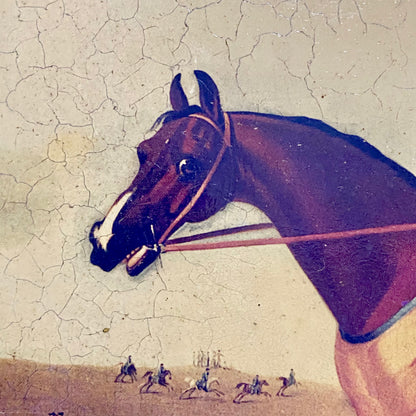 Antique British Sporting Art Race Horse & Jockey After James Seymour Gilt Framed