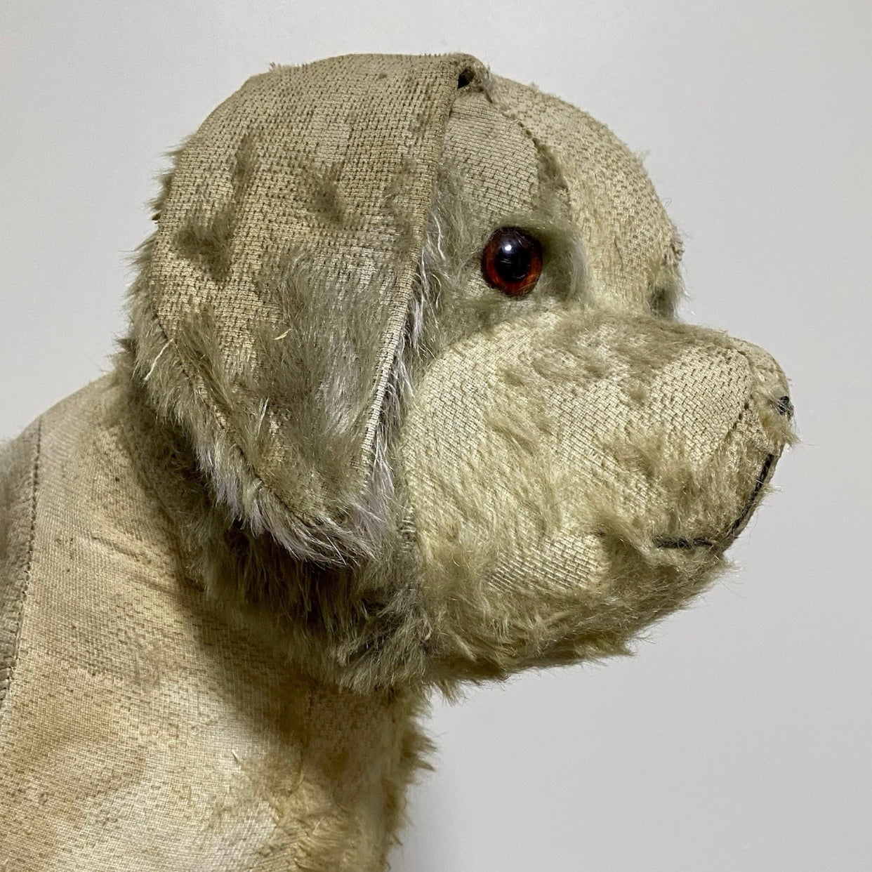 Vintage Pedigree Soft Toys 1940s/50's Mohair Dog Push Along Walker Toy Prop Rare