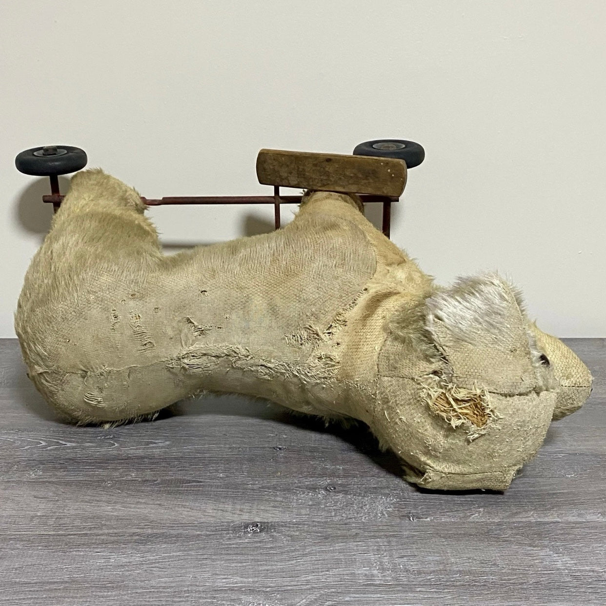 Vintage Pedigree Soft Toys 1940s/50's Mohair Dog Push Along Walker Toy Prop Rare