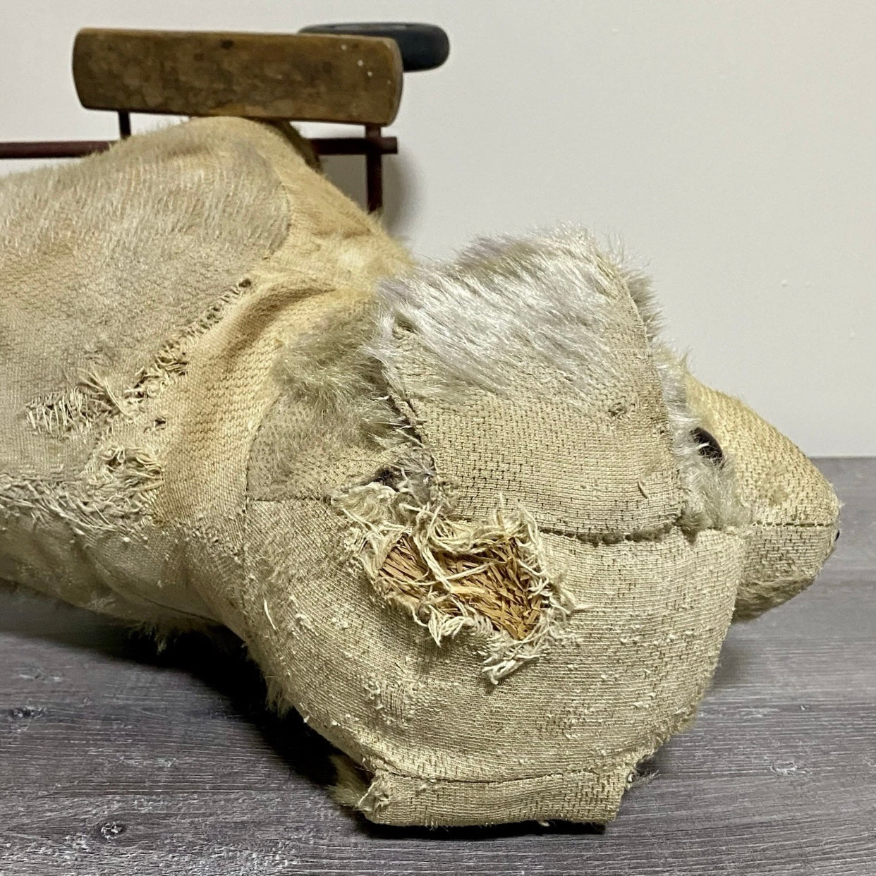 Vintage Pedigree Soft Toys 1940s/50's Mohair Dog Push Along Walker Toy Prop Rare