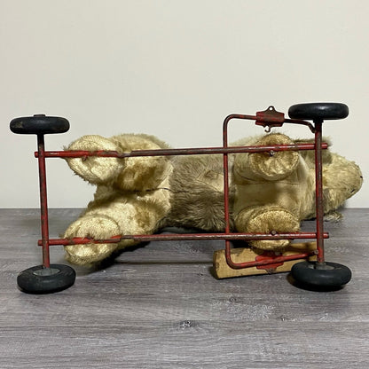 Vintage Pedigree Soft Toys 1940s/50's Mohair Dog Push Along Walker Toy Prop Rare