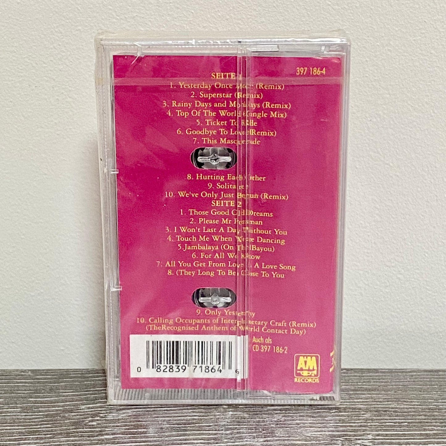Vintage Carpenters Their Greatest Hits Music 1993 Cassette Tape 397 186-4 Sealed
