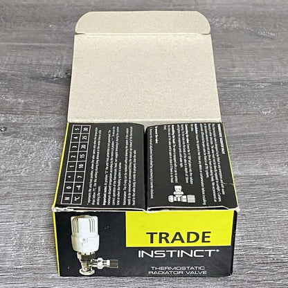 Inta 15mm Trade Angled Twin Pack Thermostatic Radiator Valve & Lock Shield 2pc