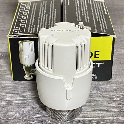 Inta 15mm Trade Angled Twin Pack Thermostatic Radiator Valve & Lock Shield 2pc