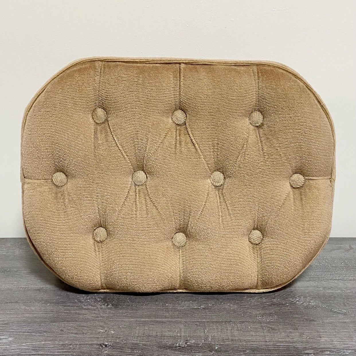 Antique Georgian Style Tufted Ottoman Soft Plush Footstool Art Deco Stool Rare